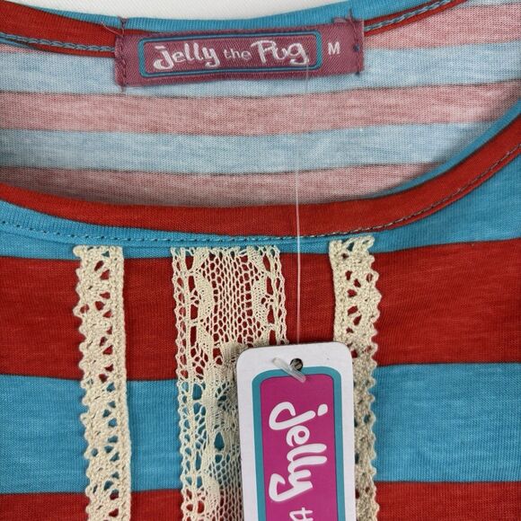 Womens Jelly the Pug, Mommy and Me Rosetta Dress Red Stripe Size Med. Style 972 - Picture 7 of 7